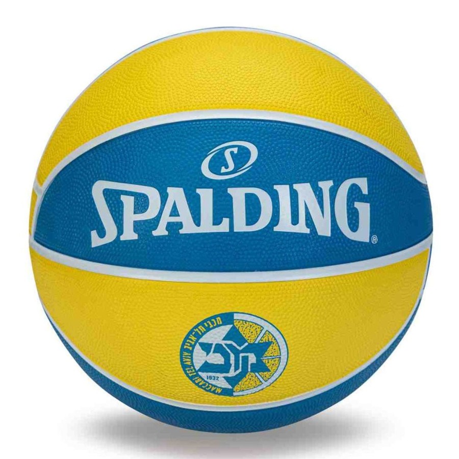 Basketball Spalding Indoor | Maccabi Tel Aviv Euroleague Team Rubber Indoor/Outdoor Basketball