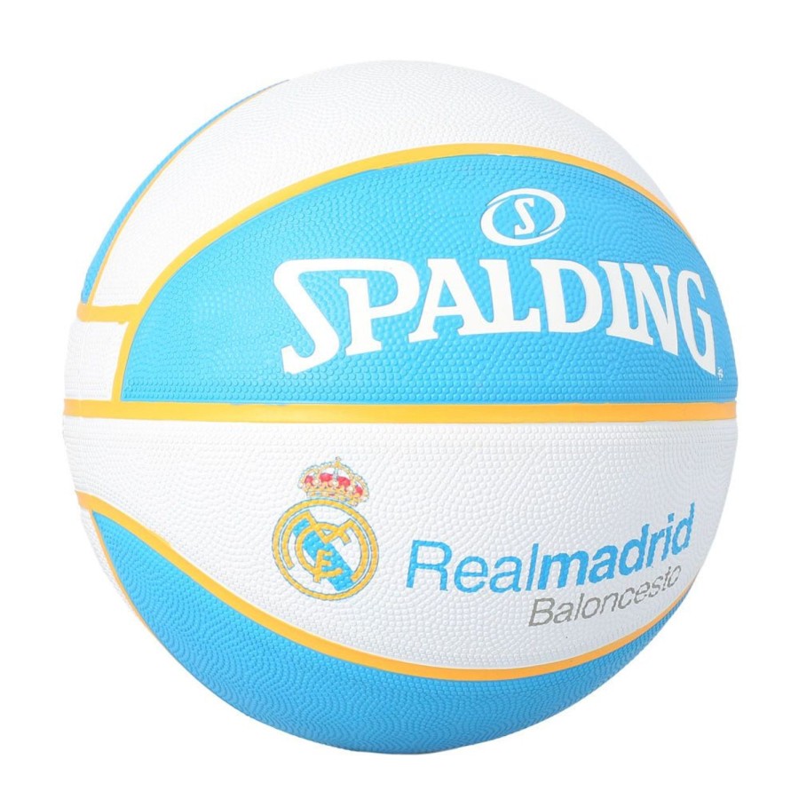 Basketball Spalding Indoor | Real Madrid Euroleague Team Rubber Indoor/Outdoor Basketball